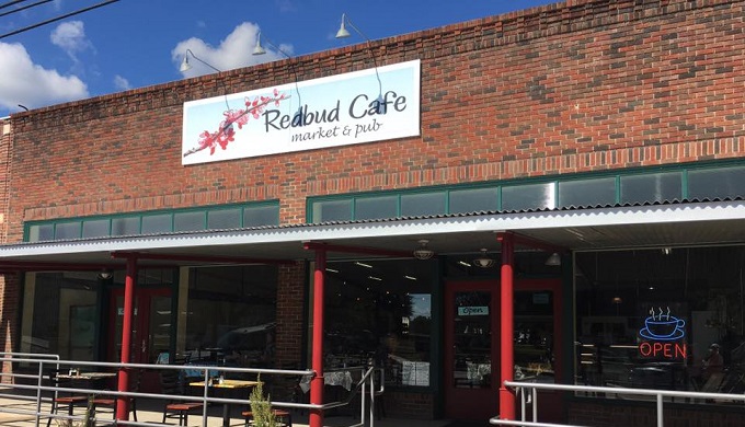 Front of Redbud Cafe as an iconic cafe
