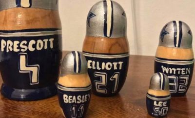Handmade Dallas Cowboys Nesting Dolls Have Unique Order to Them