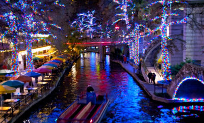 San Antonio River Walk is Draped With Christmas Lights and Its Dreamy