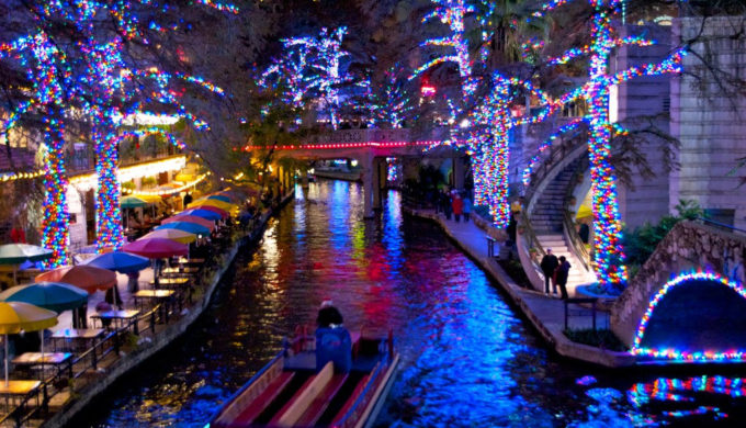 San Antonio River Walk is Draped With Christmas Lights and Its Dreamy