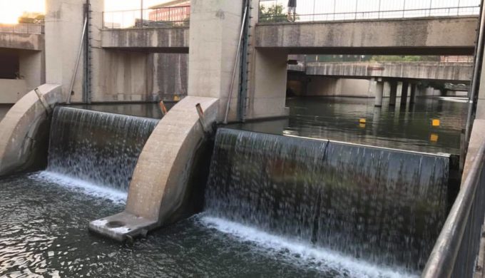Dams and gates control the water levels along the San Antonio River especially along the River Walk