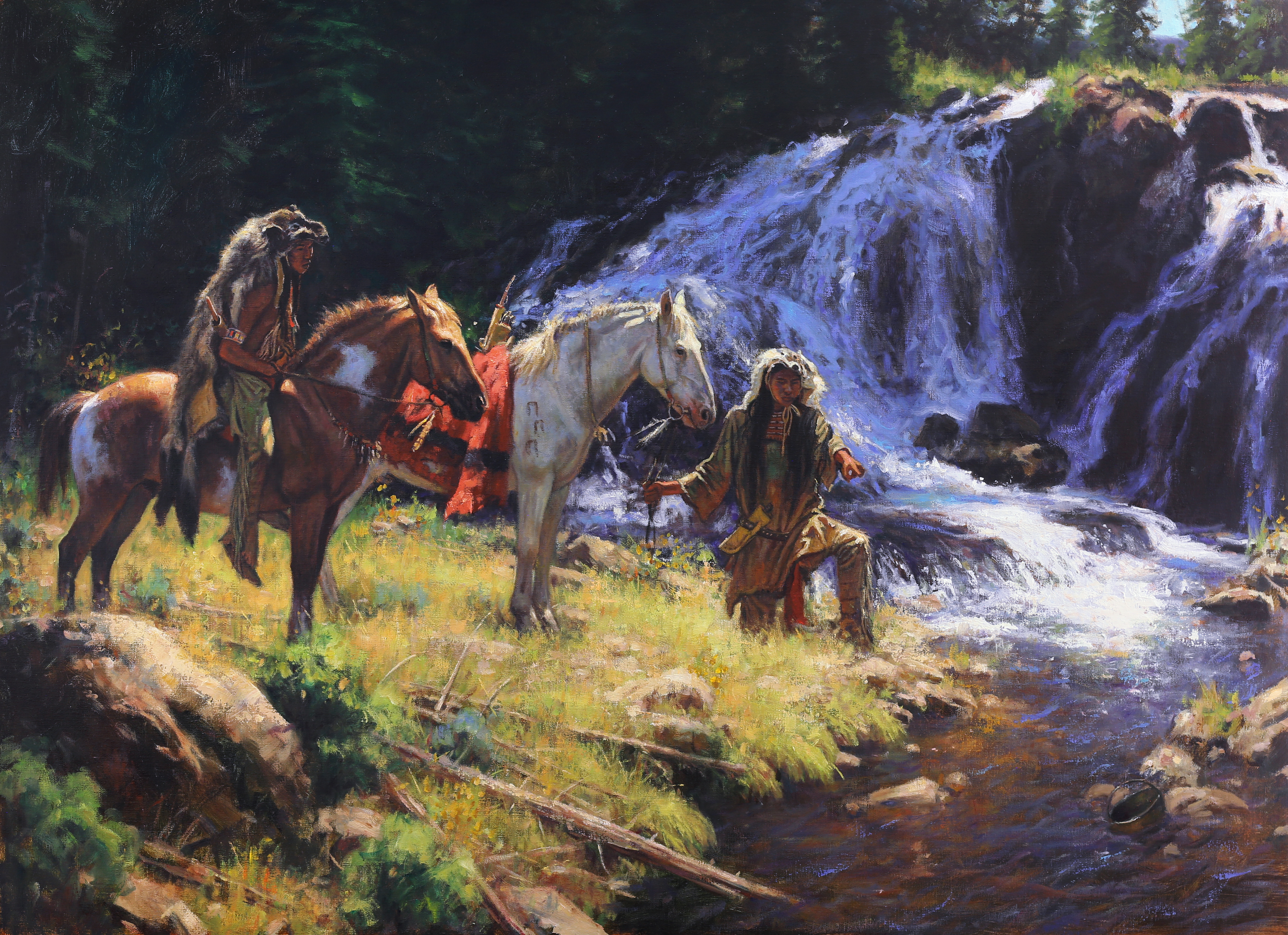 Western Art Lovers Herd To Kerrville S Roundup Art Exhibition Sale   Discovery Below The Falls Don Oelze 