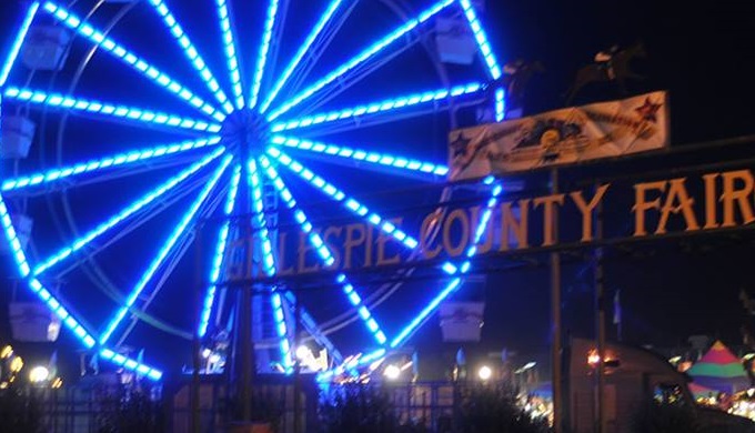 Gillespie County Fair Entrance with Ferris Wheel