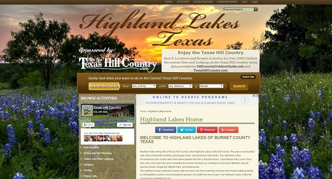 Highland Lakes Site by Texas Hill Country