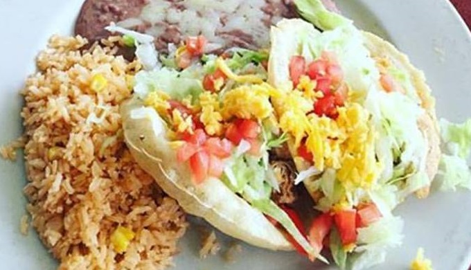 Puffy tacos from Rosario's Mexican Cafe y Cantina