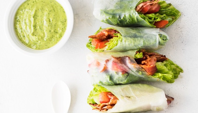 Summer Rolls with Avocado Dipping Sauce