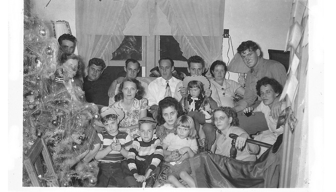 Texas Christmas family in 1948