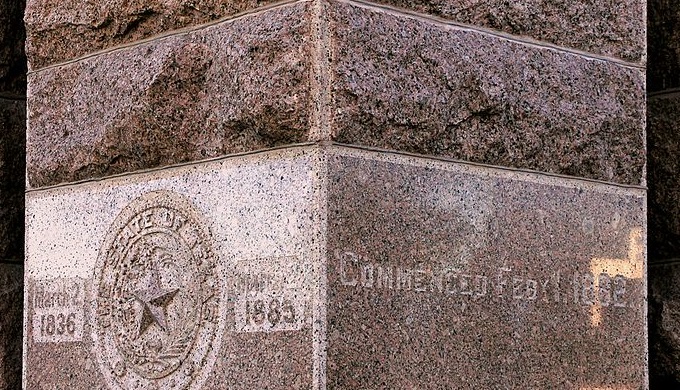 Texas Pink Granite in the Cornerstone of the State Capitol is Actually Sunset Red