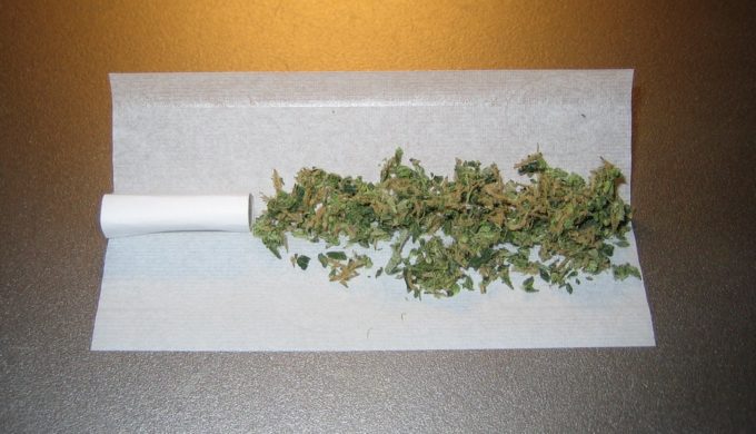 Marijuana - unrolled joint with handmade paper filter