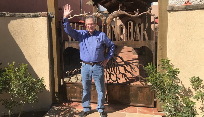 Mike McHenry welcomes visitors to Wedding Oak Winery