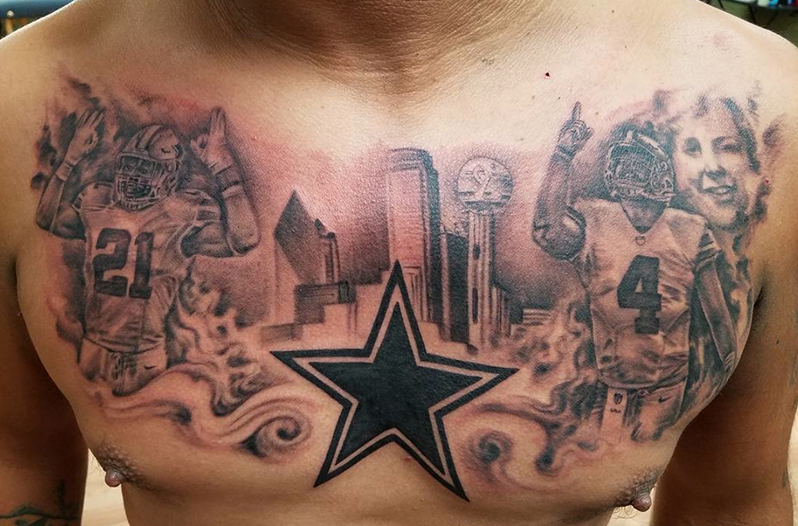 Megafan Covers His Body in Cowboys Tattoos