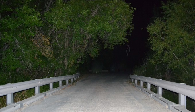 The elm creek bridge, where the donkey lady appears.