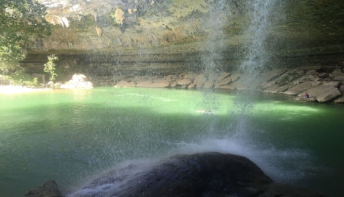 Waterfall Splash at Hamilton Pool