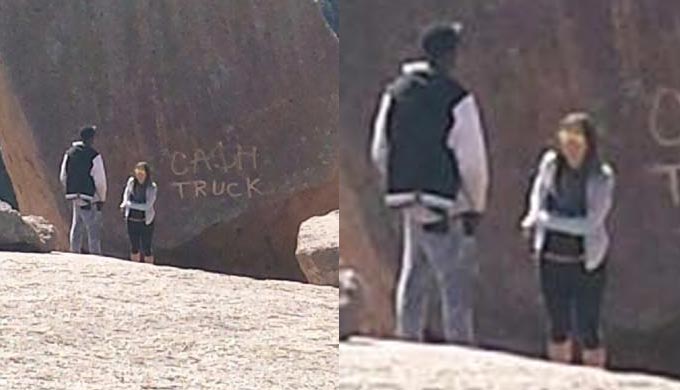 Graffiti on Enchanted Rock by Texas Parks and Wildlife Graffiti on Enchanted Rock by Texas Parks and Wildlife