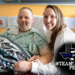 Officer Matt Pearce and his wife at the hospital