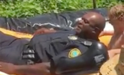 Police Sent to Pull Plug on Water Slide Party Join the Fun Instead